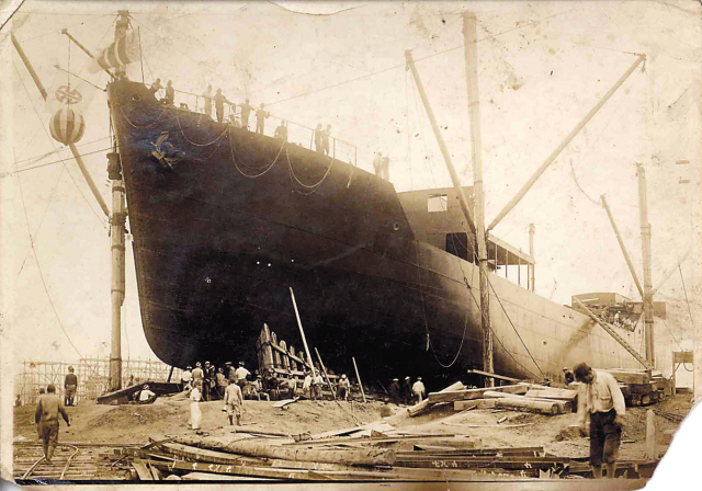 Koreans work at the Kawanami shipyard in Nagasaki, Japan.