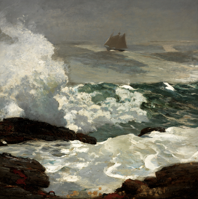 This image provided by the Portland, Maine, Museum of Art shows Winslow Homer’s oil on canvas painting “On a Lee Shore,” created in 1900 at his seaside home in Scarborough, Maine. (AP-Yonhap News)