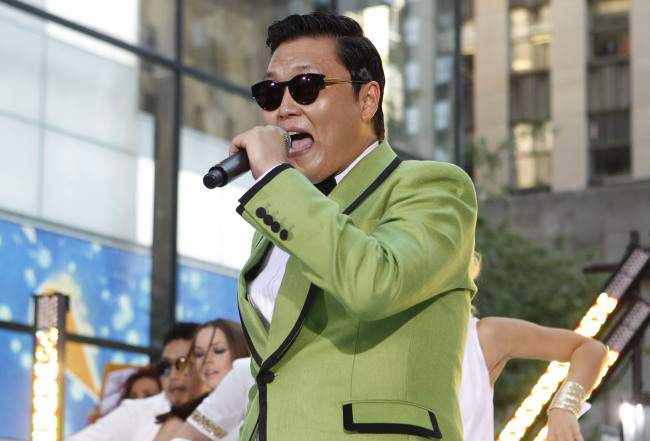 South Korean rapper Psy performs his massive K-pop hit 