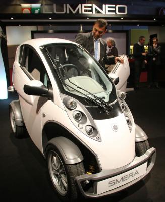 A Lumeneo Smera ultra-small battery electric vehicle (UPI)