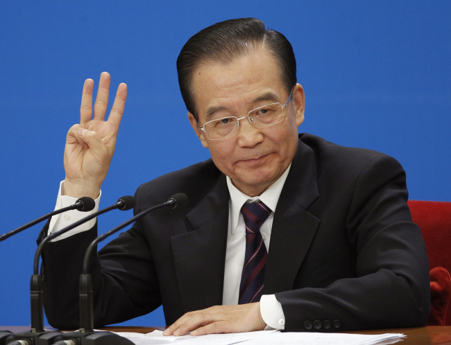 Chinese Premier Wen Jiabao. ( AP-Yonhap News)