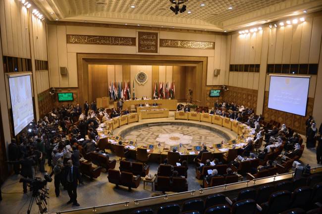 A general view of a meeting on Syria at the Arab League in Cairo on Monday. (AFP-Yonhap News)