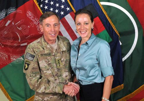 In an image from the International Security Assistance Force (ISAF), ISAF Commander General David Petraeus shakes hands with Paula Broadwell in July 2011. Petraeus retired a few months later to become the Director of the Central Intelligence Agency, where he allegedly had an affair with his biographer Broadwell. He resigned on Friday, November 9, 2012 due to the affair. (UPI)