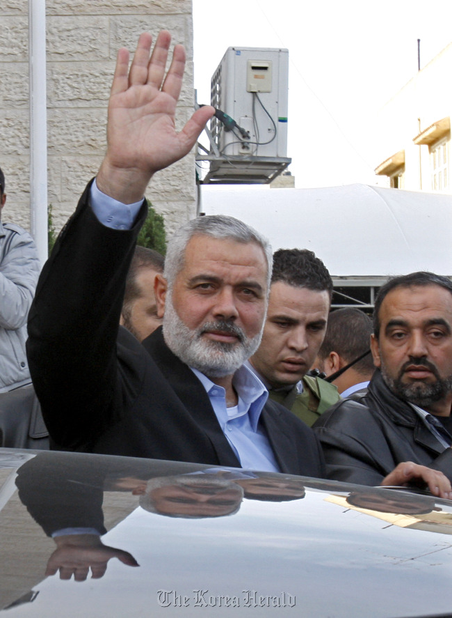 Gaza’s Hamas Prime Minister Ismail Haniyeh (AP-Yonhap News)
