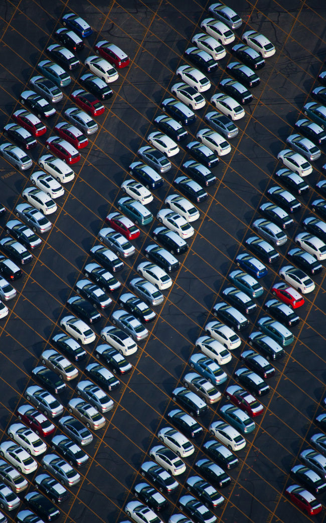 Rows of Toyota Motor Corp. vehicles sit lined up, waiting to be picked up by dealers at the Port of Long Beach in Long Beach, California. (Bloomberg)