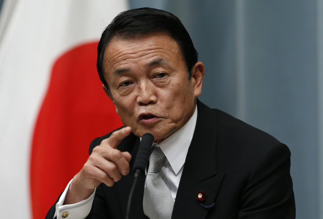 Japan’s Finance and Deputy Prime Minister Taro Aso. (AP-Yonhap News)