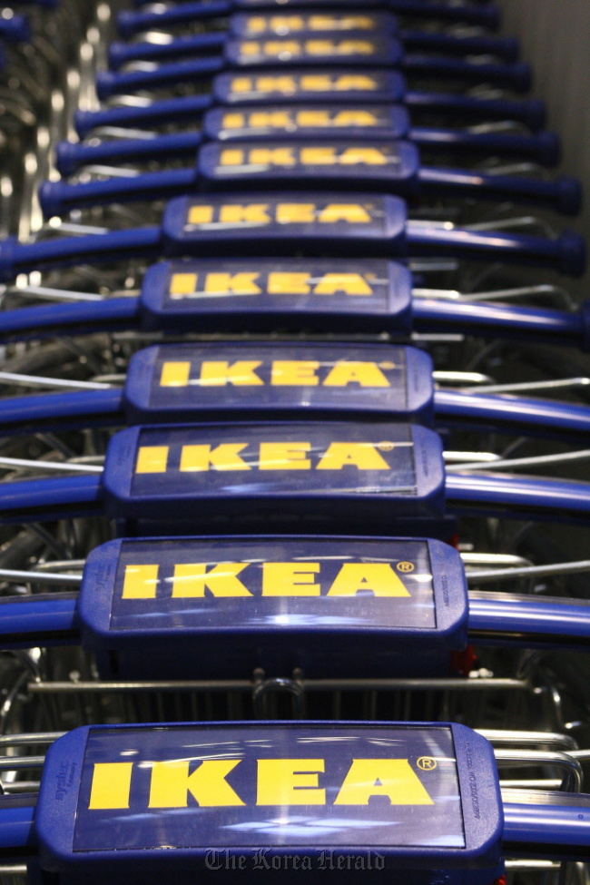 The Ikea Group’s shopping trolleys at the company’s store in Sydney. (Bloomberg)