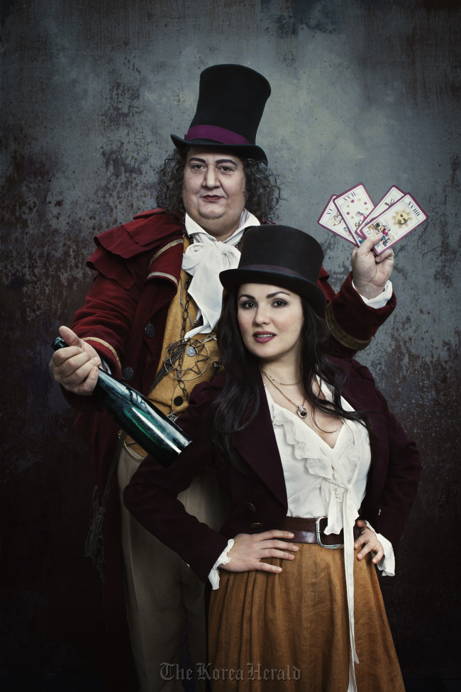 A scene from Donizetti’s “L’Elisir d’Amore” starring Anna Netrebko (right) and Matthew Polenzani (Metropolitan Opera)