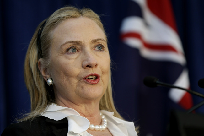 U.S. Secretary of State Hillary Rodham Clinton (AP-Yonhap News)