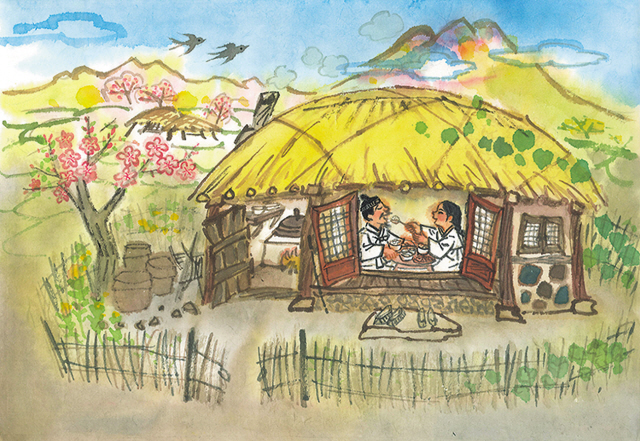 This illustration depicts a scene from the Korean folktale “Sim Cheong, the Devoted Daughter,” one of 27 stories from 11 East Asian nations in “Telling tales from Southeast Asia and Korea,” a program launched this month in Seoul by the Asia-Pacific Center of Education for International Understanding. (APCEIU)