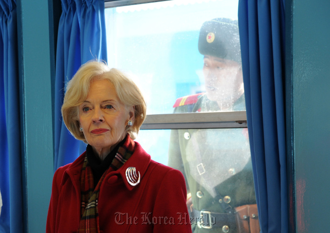 Governor-General of Australia Quentin Bryce receives a briefing inside Conference Room T2, situated along the Military Demarcation Line. (Australian Embassy)