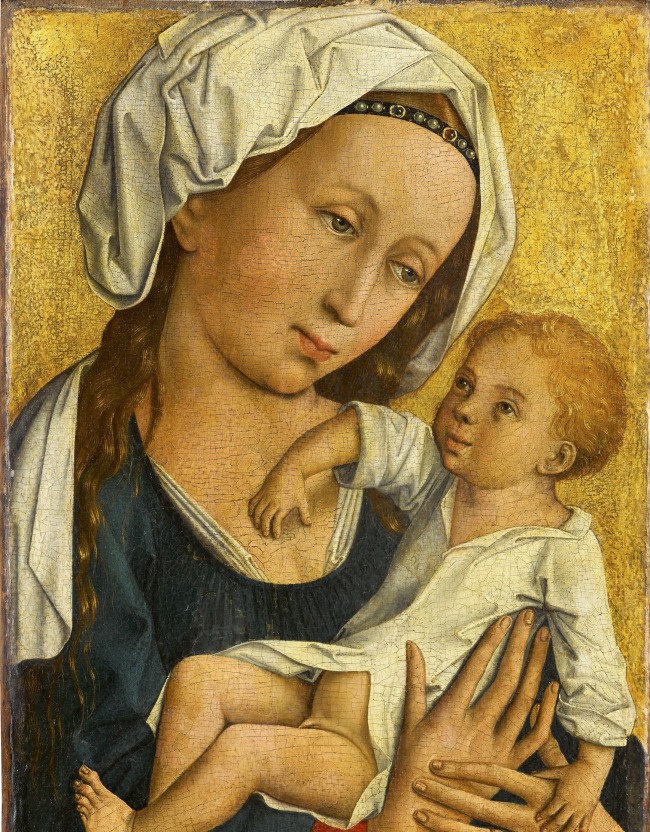 The undated handout shows a reproduction provided Tuesday by the Staatsgalerie Stuttgart of the painting “Virgin and Child”. (AP-Yonhap News)