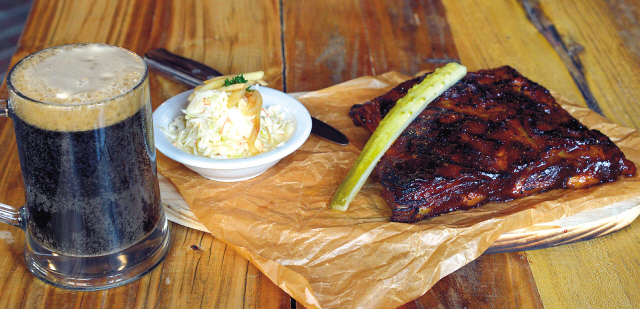 A half-order of Beale St.’s Memphis-style dry-rub spare ribs served with housemade coleslaw. (Kim Myung-sub/The Korea Herald)