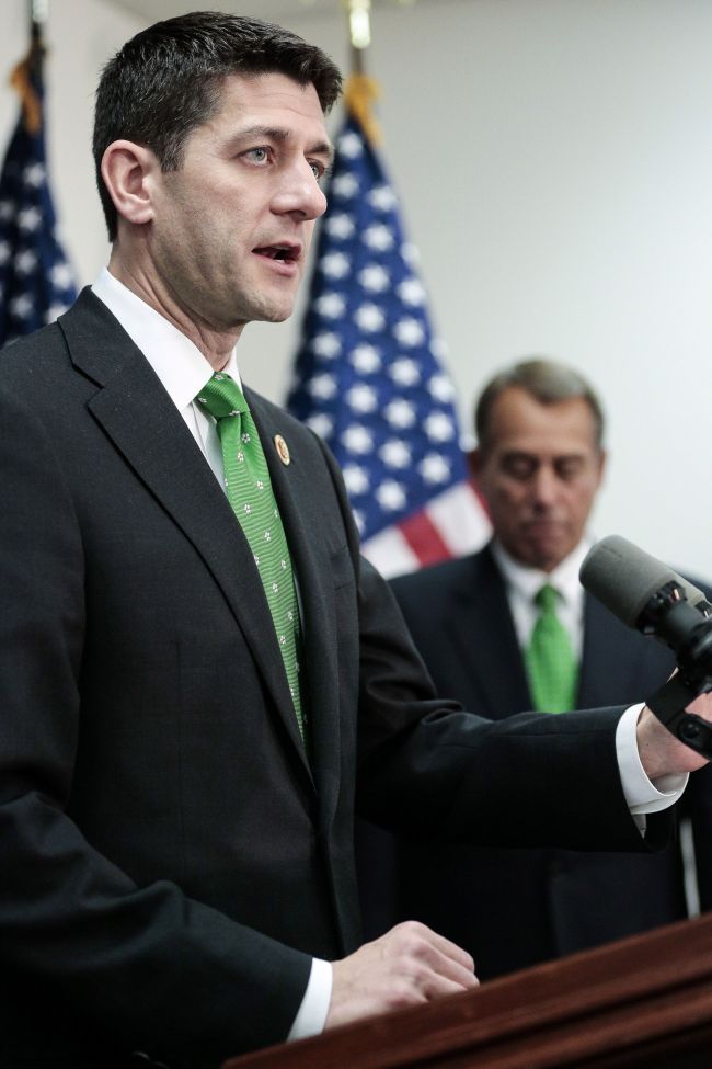 Rep. Paul Ryan speaks about his new budget plan Tuesday. (AFP-Yonhap News)