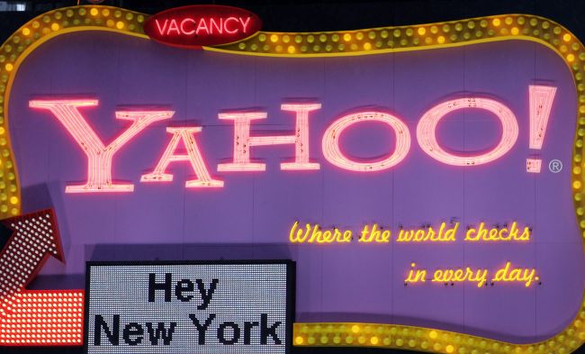 The Yahoo sign in New York’s Times Square. (AFP-Yonhap News)