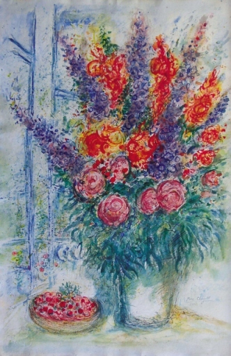 “Bouquet aux Cerises” by Marc Chagall (Opera Gallery)