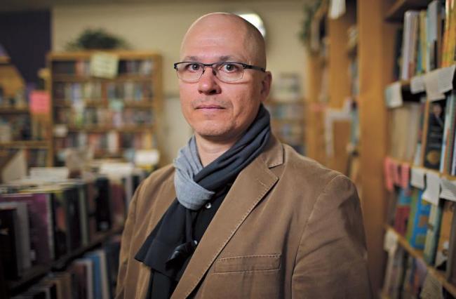 Author Aleksandar Hemon poses for a portrait at Women and Children First bookstore in Chicago’s Andersonville neighborhood, March 7. (Chicago Tribune/MCT)