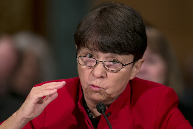 Mary Jo White speaks during a Senate Banking Committee hearing in Washington, D.C., March 12. (Bloomberg)