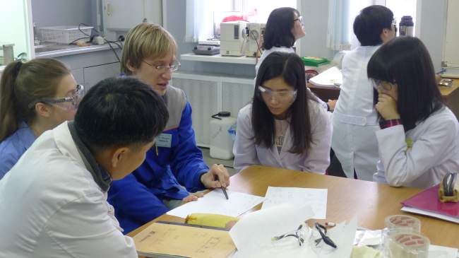 Students attend a class at Korea Science Academy (KSA)