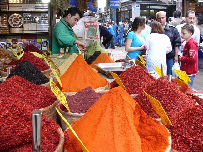 Tourists venture into the 17th-century Spice Bazaar in Istanbul, Turkey. (MCT)