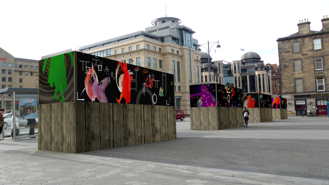 A computer-generated image of Kim Hyung-su’s media art installation that will be set up in front of Usher Hall, the main venue of the 2013 Edinburgh International Festival. (Kim Hyung-su)
