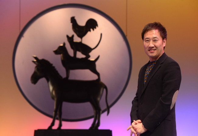 Yoo Yeol, producer of “The Bremen Town Musicians,” poses for The Korea Herald at Theater Yong of the National Museum in Seoul on Wednesday. (Park Hae-mook/The Korea Herald)