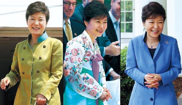 (from left) President Park Geun-hye leaves Korea on Sunday. (Yonhap News)Park at the Smithsonian dinner on Tuesday. (Yonhap News)Park after the summit with President Barack Obama on Tuesday. (Yonhap News)