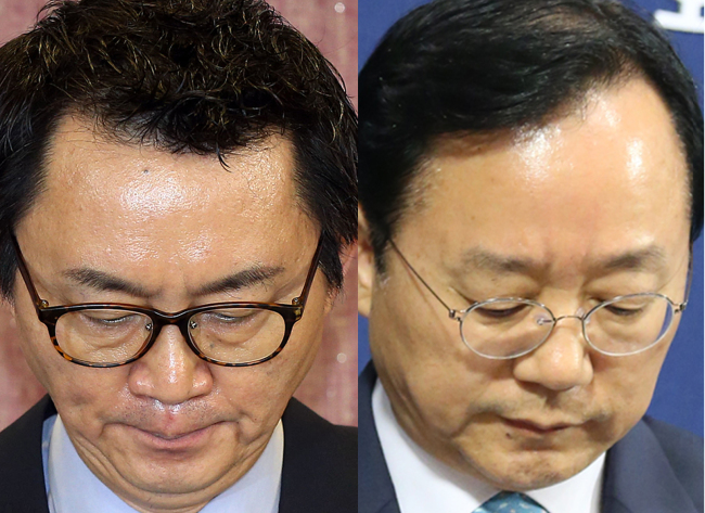 Former presidential spokesperson, Yoon Chang-jung (left) and senior secretary for public relations, Lee Nam-ki (right)(Yonhap News)