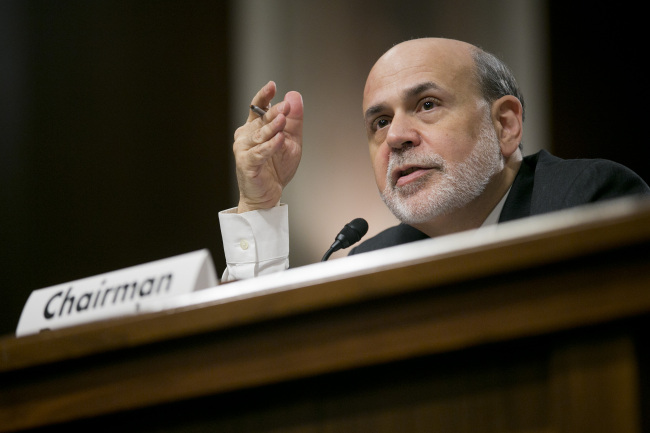 U.S. Federal Reserve chief Ben Bernanke speaks in Washington, D.C., Wednesday. (Bloomberg)