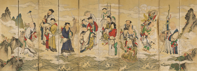 “Immortals,” a 10-panel folding screen. ( Seoul Auction)
