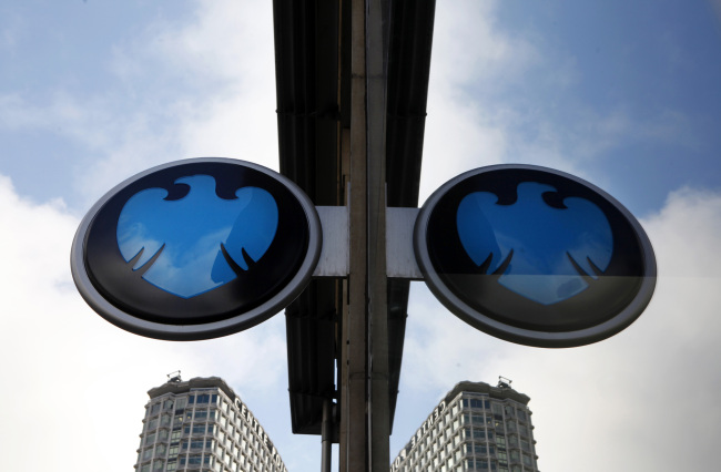 The Barclays Plc logo is seen in London. (Bloomberg)