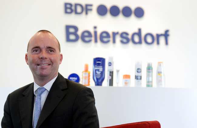 Stefan Ernst, managing director of Beiersdorf Korea, poses during an interview with The Korea Herald last week. (Ahn Hoon/The Korea Herald)