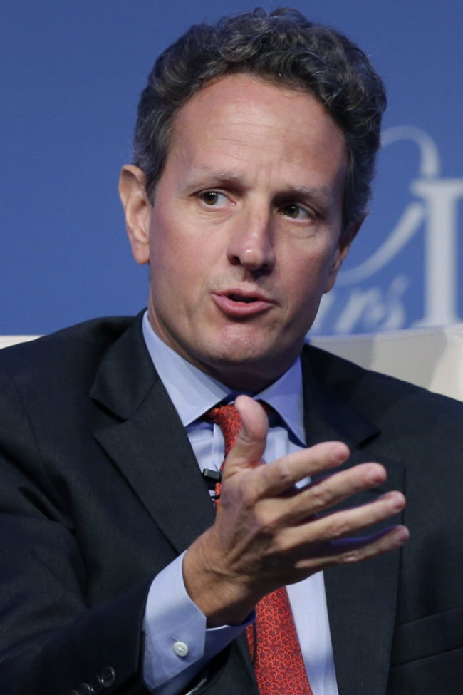 Former Treasury Secretary Timothy Geithner. (Bloomberg)