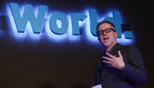 Tim Brown, CEO of IDEO, lectures at Herald Corp.’s 60th celebrations. (Park Hae-mook/The Korea Herald)