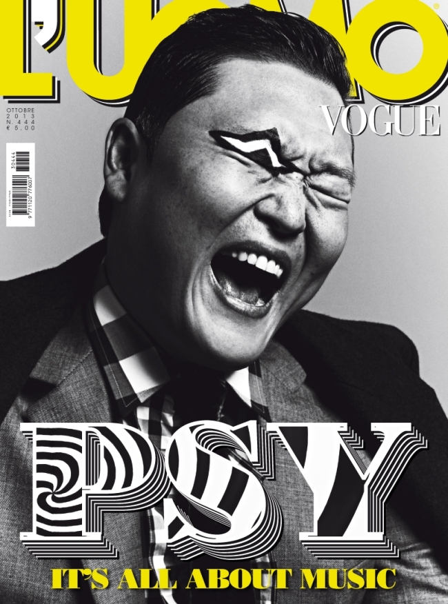 Psy appears on the cover of L’uomo Vogue. (YG Entertainment)