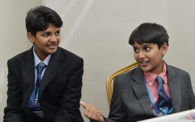 Brothers Shravan (left) and Sanjay Kumaran, co-founders of Go Dimensions, speak during an interview with The Korea Herald. (Lee Sang-sub/The Korea Herald)