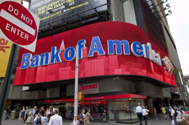 Bank of America Corp. branch in Times Square, New York. (Bloomberg)