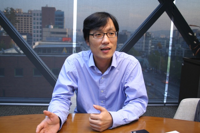 Buzz Launcher CEO Jay Seo speaks in an interview with The Korea Herald. (Buzzpia)