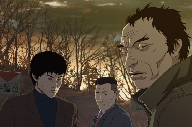 A scene from Yeun Sang-ho’s latest animation movie “The Fake.” (NEW)