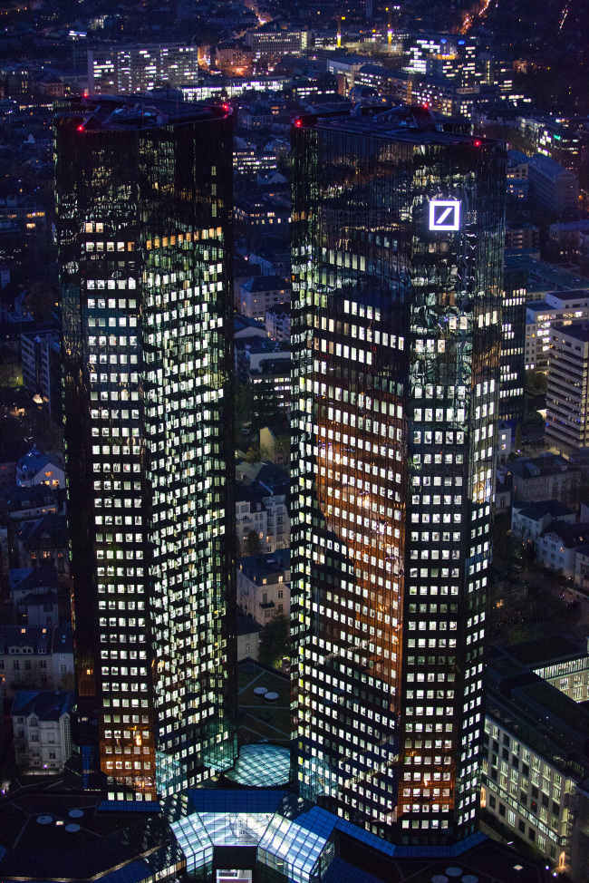 The Deutsche Bank headquarters in the financial district of Frankfurt (Bloomberg)