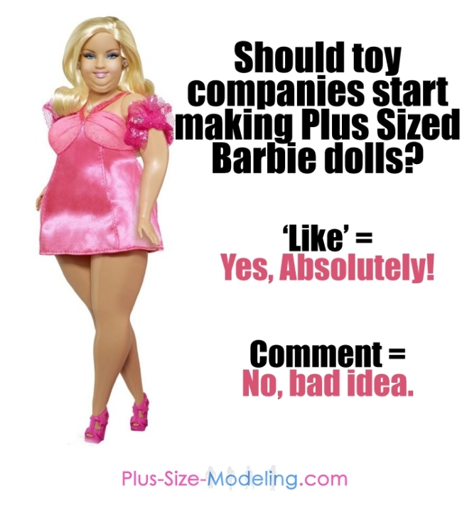 Facebook group Plus Size Modeling revealed a photo of oversized barbie doll last Monday.