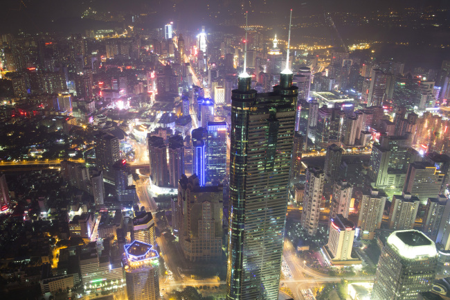 Commercial and residential buildings in the Luohu district of Shenzhen, China. (Bloomberg)