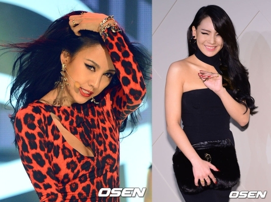 Lee Hyo-ri (left), 2NE1's CL