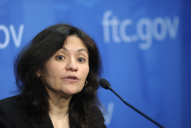 Federal Trade Commission Chairwoman Edith Ramirez speaks in Washington on Wednesday. (AP-Yonhap News)