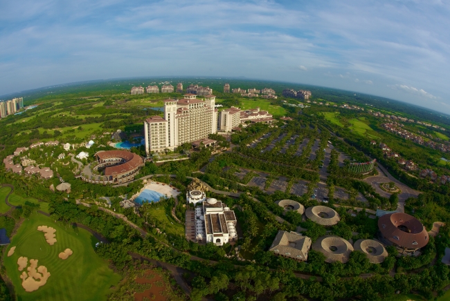 A view of Mission Hills golf resort in Hainan Island, China