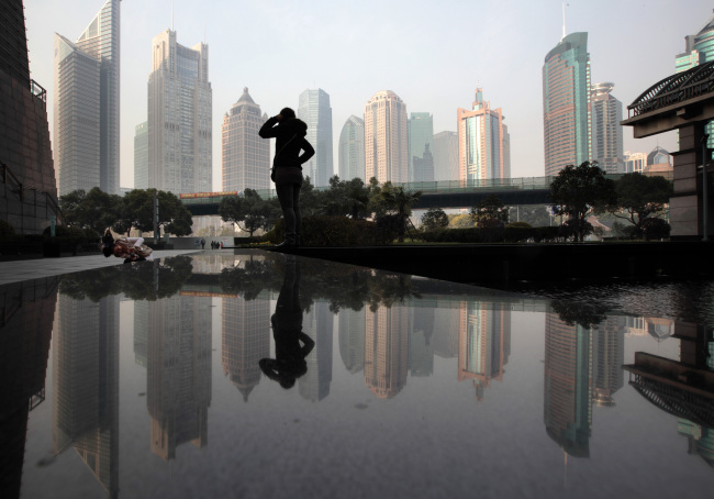 Commercial buildings in the Pudong area of Shanghai. (Bloomberg)