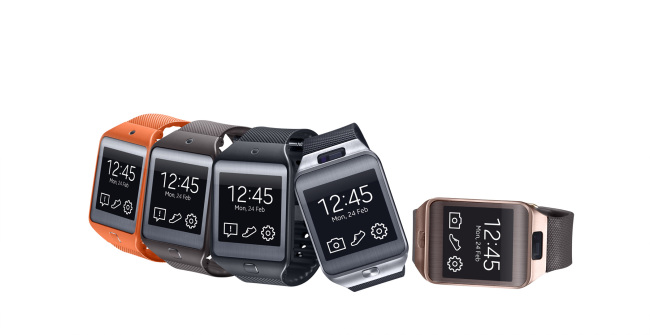 Samsung Electronics’ Gear 2 and Gear 2 Neo, the company’s first wearable devices running on its Tizen operating system, will be unveiled at this year’s Mobile World Congress that kicks off on Monday. (Samsung Electronics)