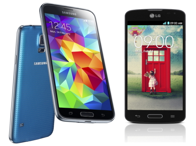 Galaxy S5 (left), F70