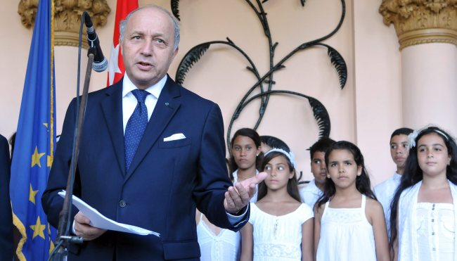 French Foreign Minister Laurent Fabius speaks during a press conference in Havana, Cuba, Saturday. ( EPA-Yonhap)