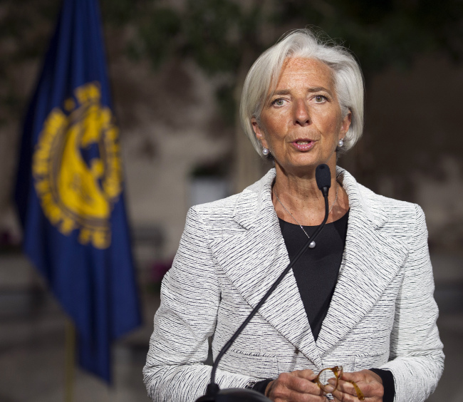 IMF Managing Director Christine Lagarde. (AP-Yonhap)